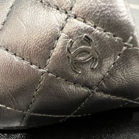 CHANEL DK SILVER / black Mules 2017 C9981 chain detail size 35 EUC - Picture 10 of 12